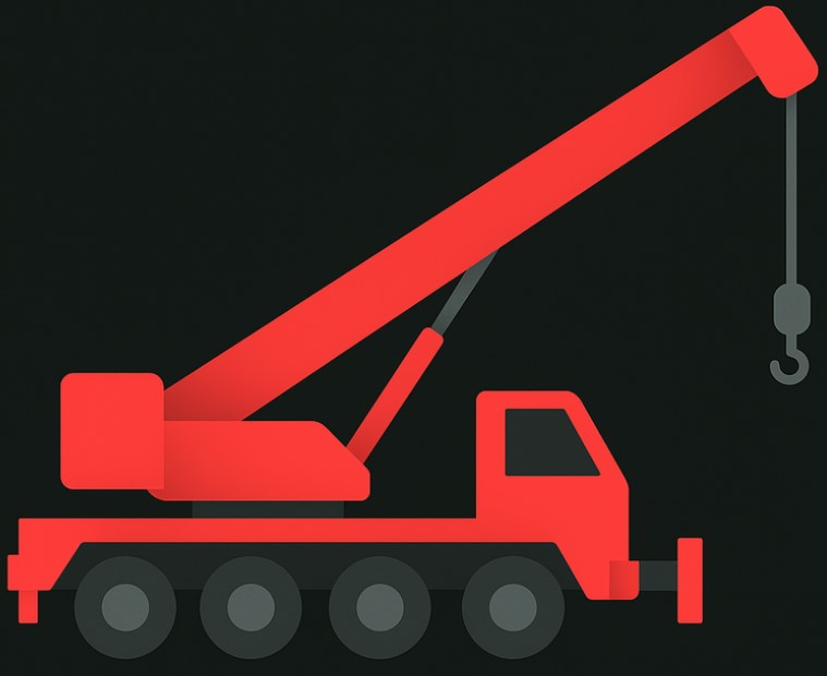 Red Mobile Crane